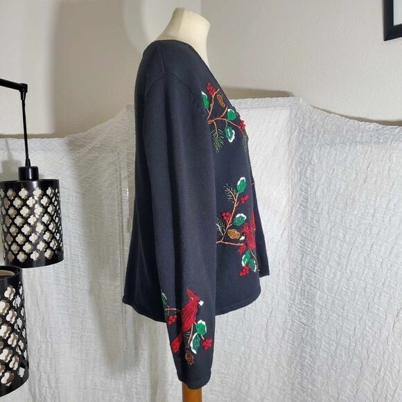 Tiara International VTG Cardinal Christmas Knit Sweater Size XL - Picture 3 of 11
